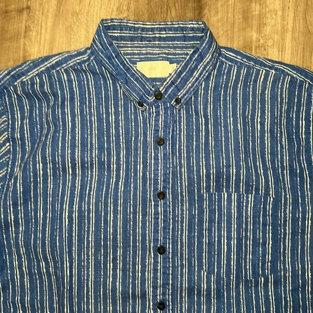 Onia Linen Blend Short Sleeve Button Down - XL